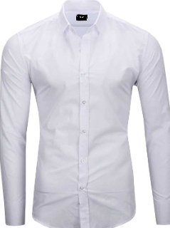 Camisa blanca muscle-fit para chico atractivo